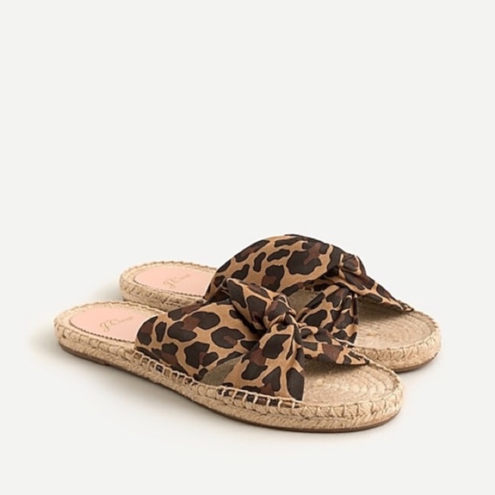 J.Crew Leopard Twisted Knot Espadrille Sz 8.5